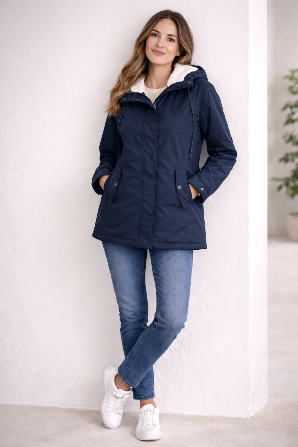 Lange Winterjas Met Capuchon & Voering