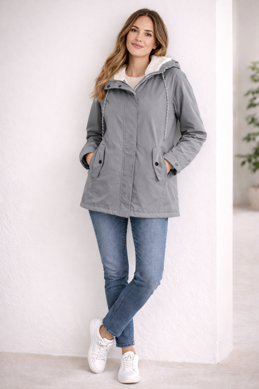 Lange Winterjas Met Capuchon & Voering