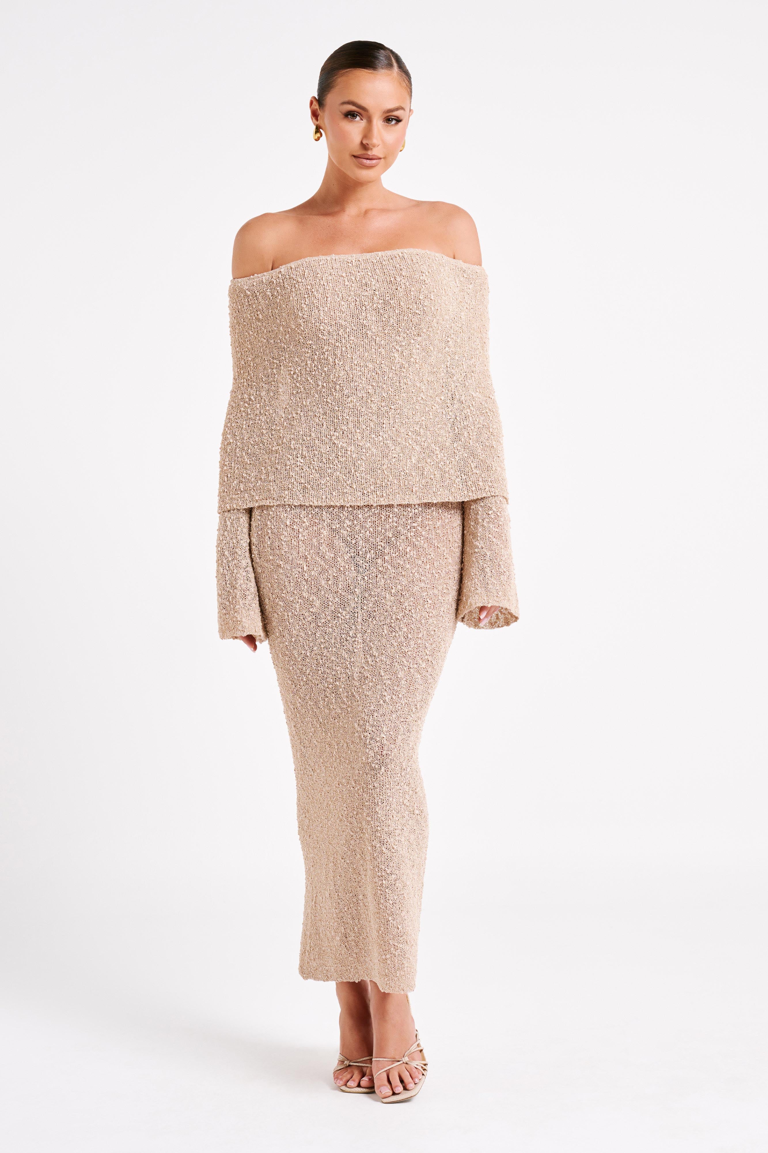 LALUNA® | OFF-SHOULDER MAXI JURK