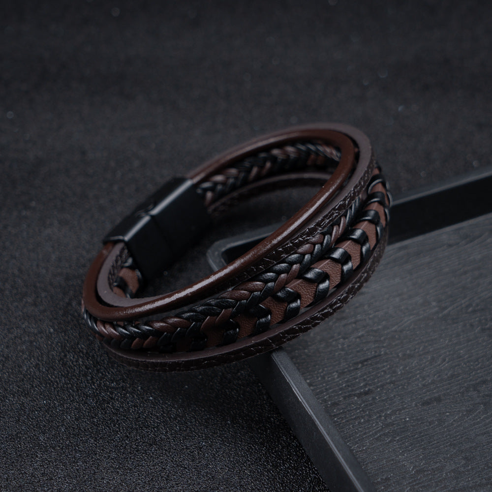 Ragnar Band - Leren Gevlochten Viking Armband (1+1 Gratis)