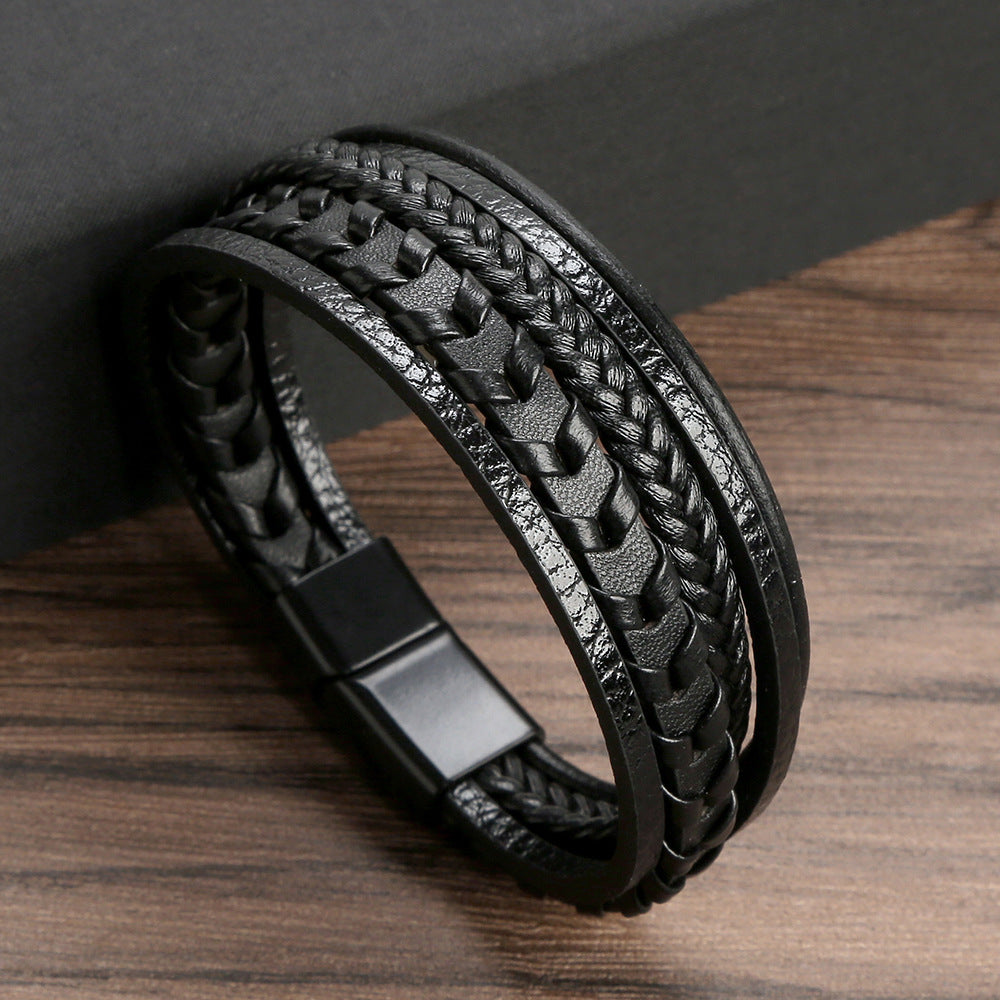 Ragnar Band - Leren Gevlochten Viking Armband (1+1 Gratis)