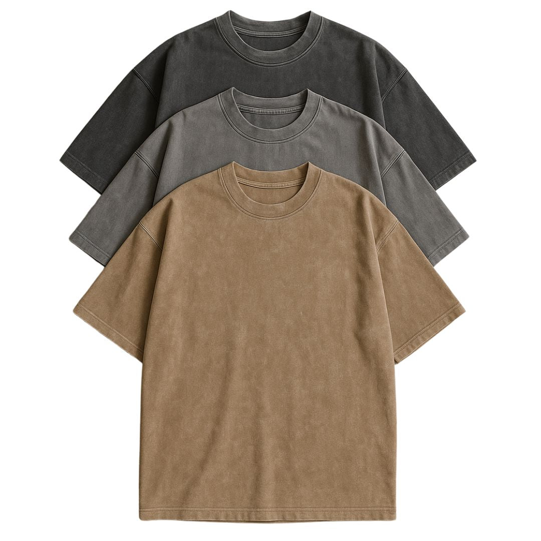 Laluna® | Essential Cotton Oversized Tee Set – 3-Pack