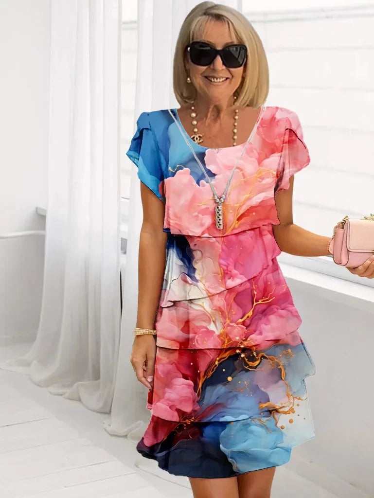 Adèle – Elegante vloeiende jurk met ruffles