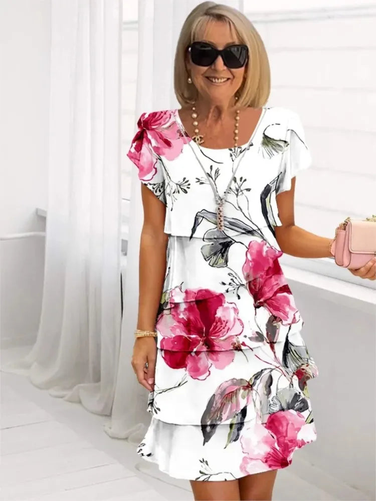 Éliane – Elegante, vloeiende jurk met volants