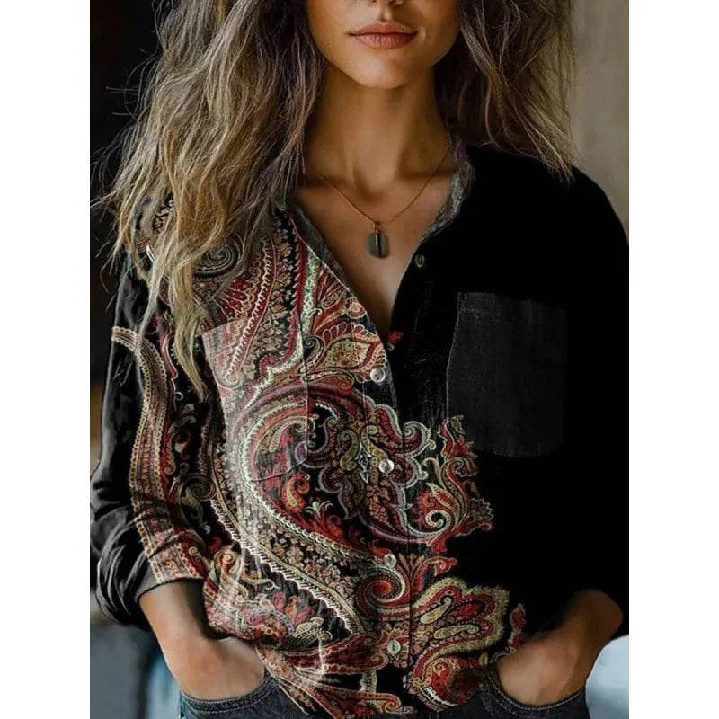 Vintage blouse met print