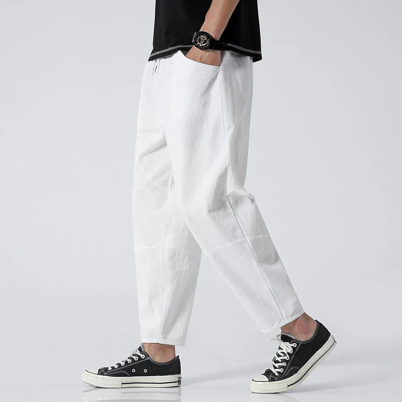 Laluna® | Cropped Katoenen/Linnen Broek