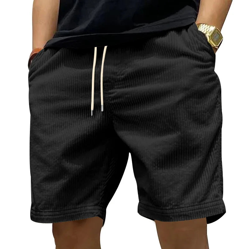 Laluna® | Casual korte broek in velours met ribbels