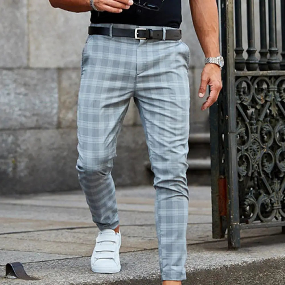 Casual Geruite Broek Voor Mannen