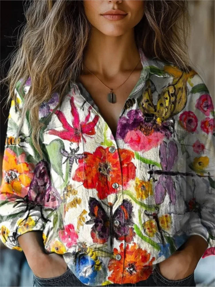 Vintage blouse met print