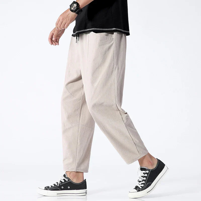 Laluna® | Cropped Katoenen/Linnen Broek