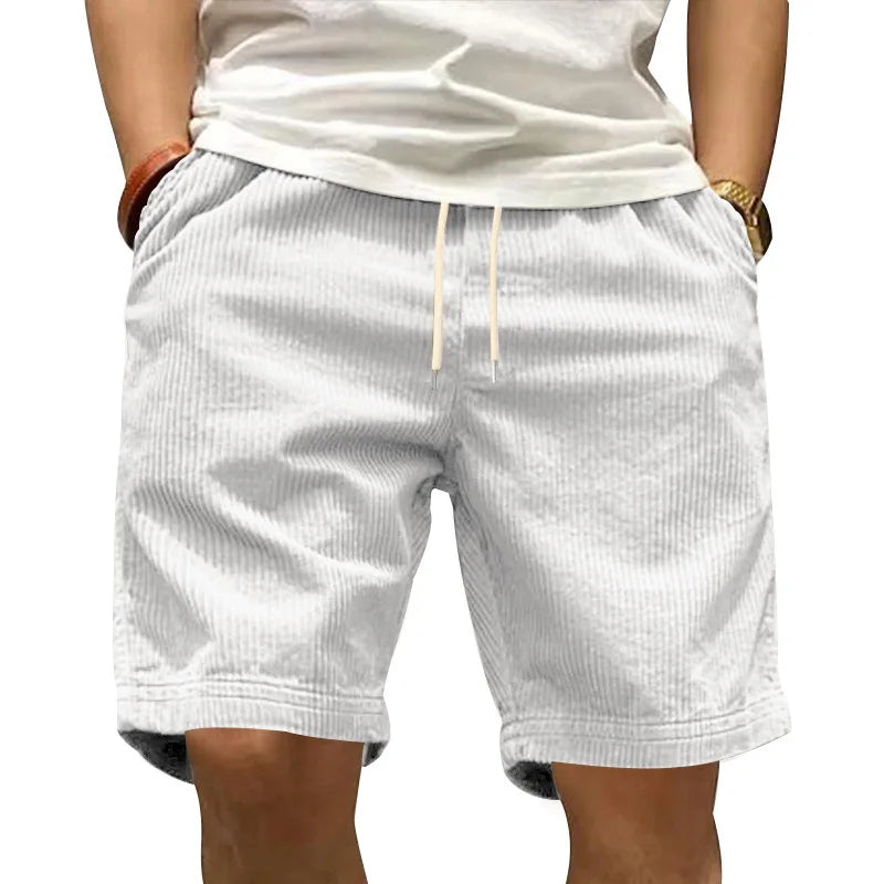 Laluna® | Casual korte broek in velours met ribbels