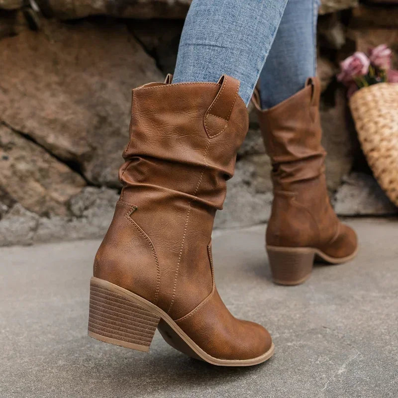Laluna® | Klassieke Mid-Calf Western Boots