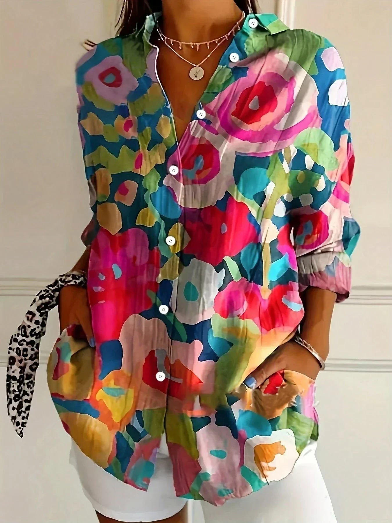 Laluna® | Blouse met kleurrijke print