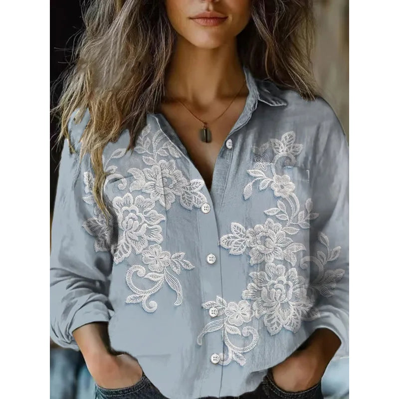 Vintage blouse met print