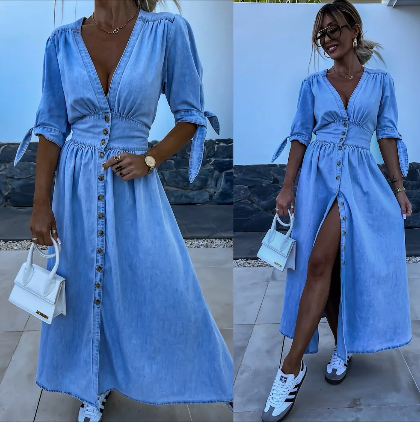 LALUNA® | STRALENDE DENIM JURK