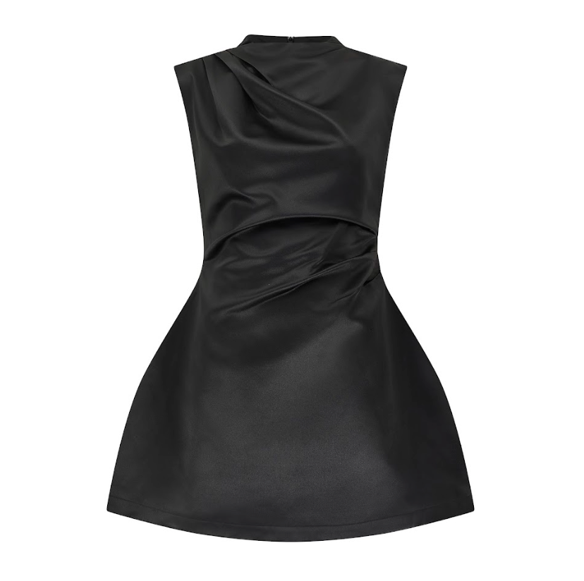 Laluna® | Satin Straight Neck Mini Dress