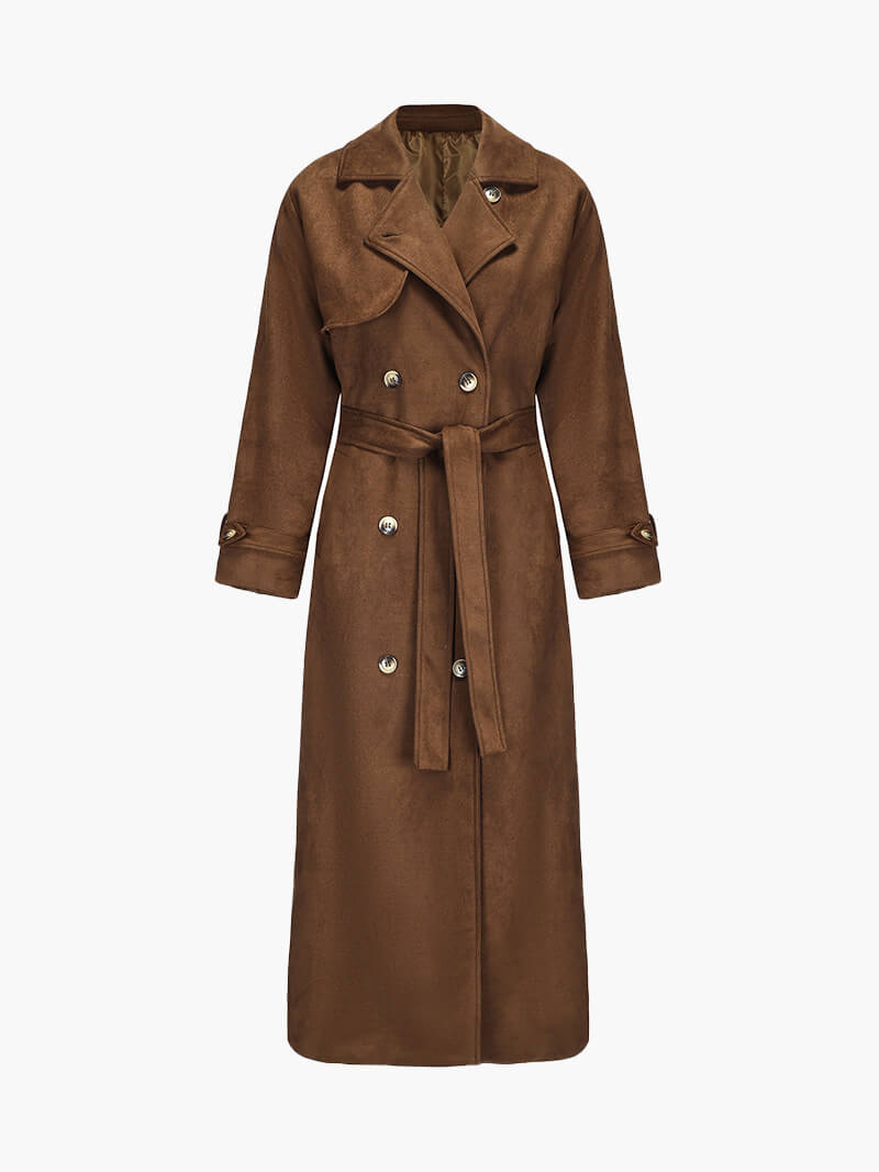 LALUNA® | FAUX SUEDE TRENCHCOAT