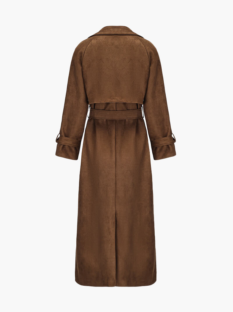 LALUNA® | FAUX SUEDE TRENCHCOAT