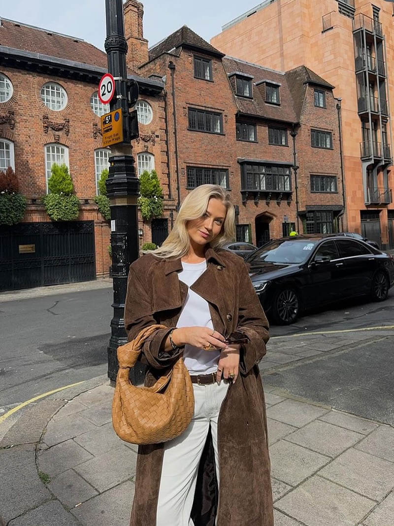 LALUNA® | FAUX SUEDE TRENCHCOAT