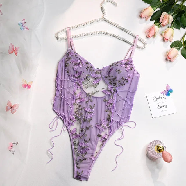 Laluna® | Geborduurde Vlinder Bodysuit