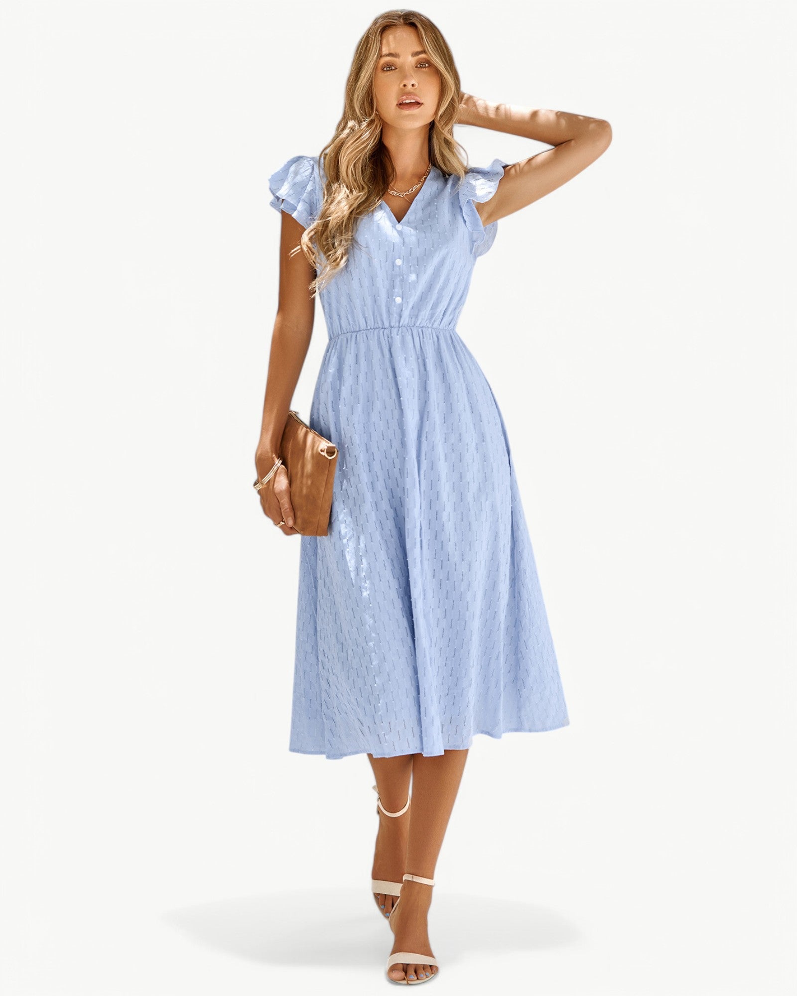 Lara | V-hals midi-jurk