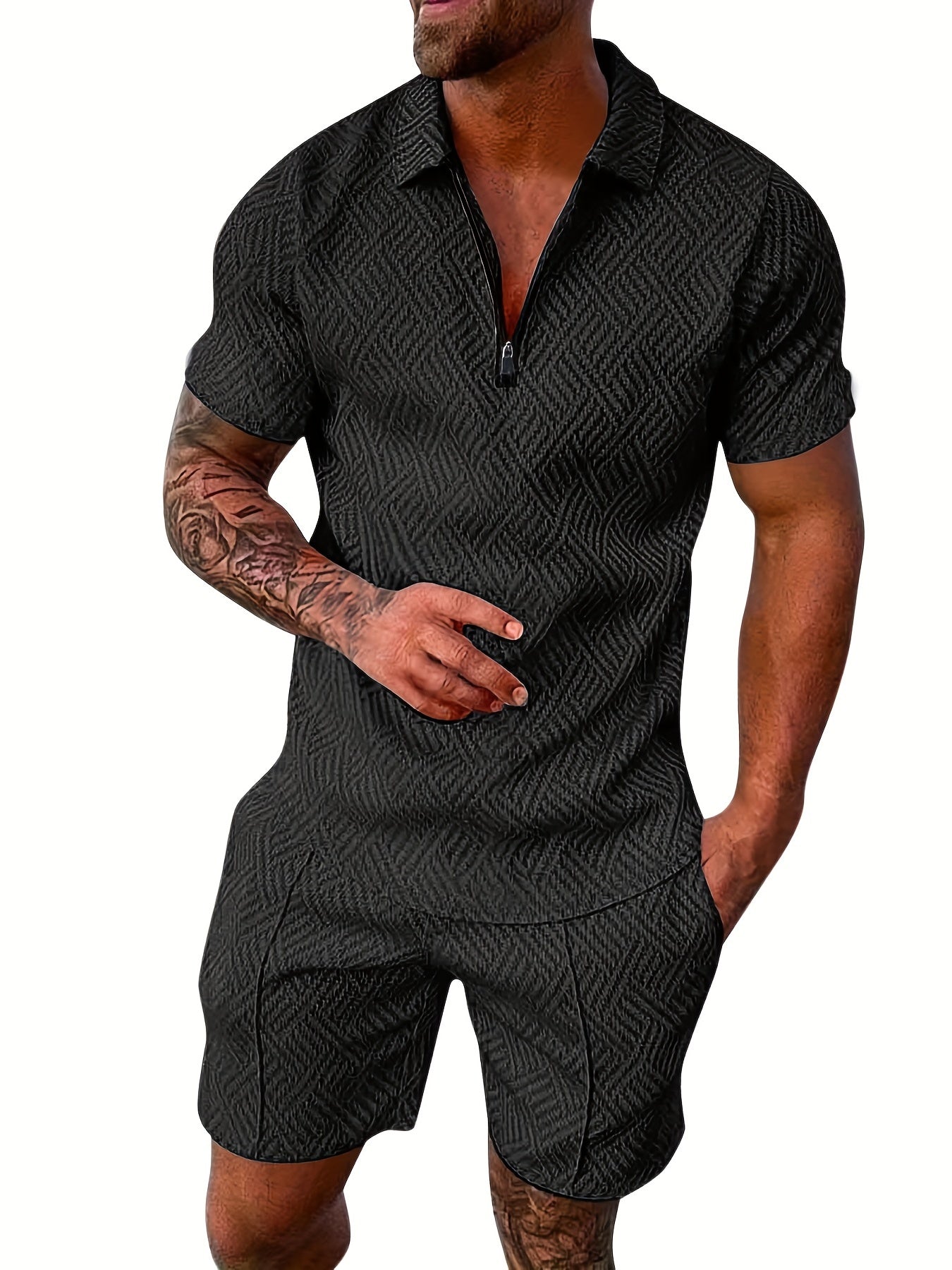 V-Hals Zip-Up Set