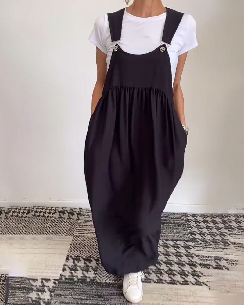 Alice | Casual jurk met effen bretels