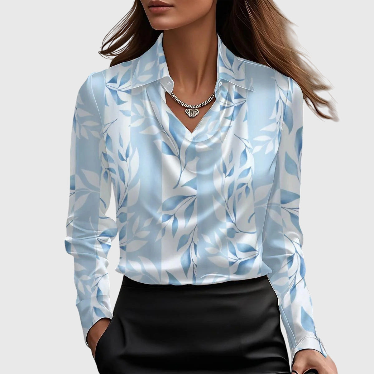 Laluna® | Elegante glanzende satijnen blouse