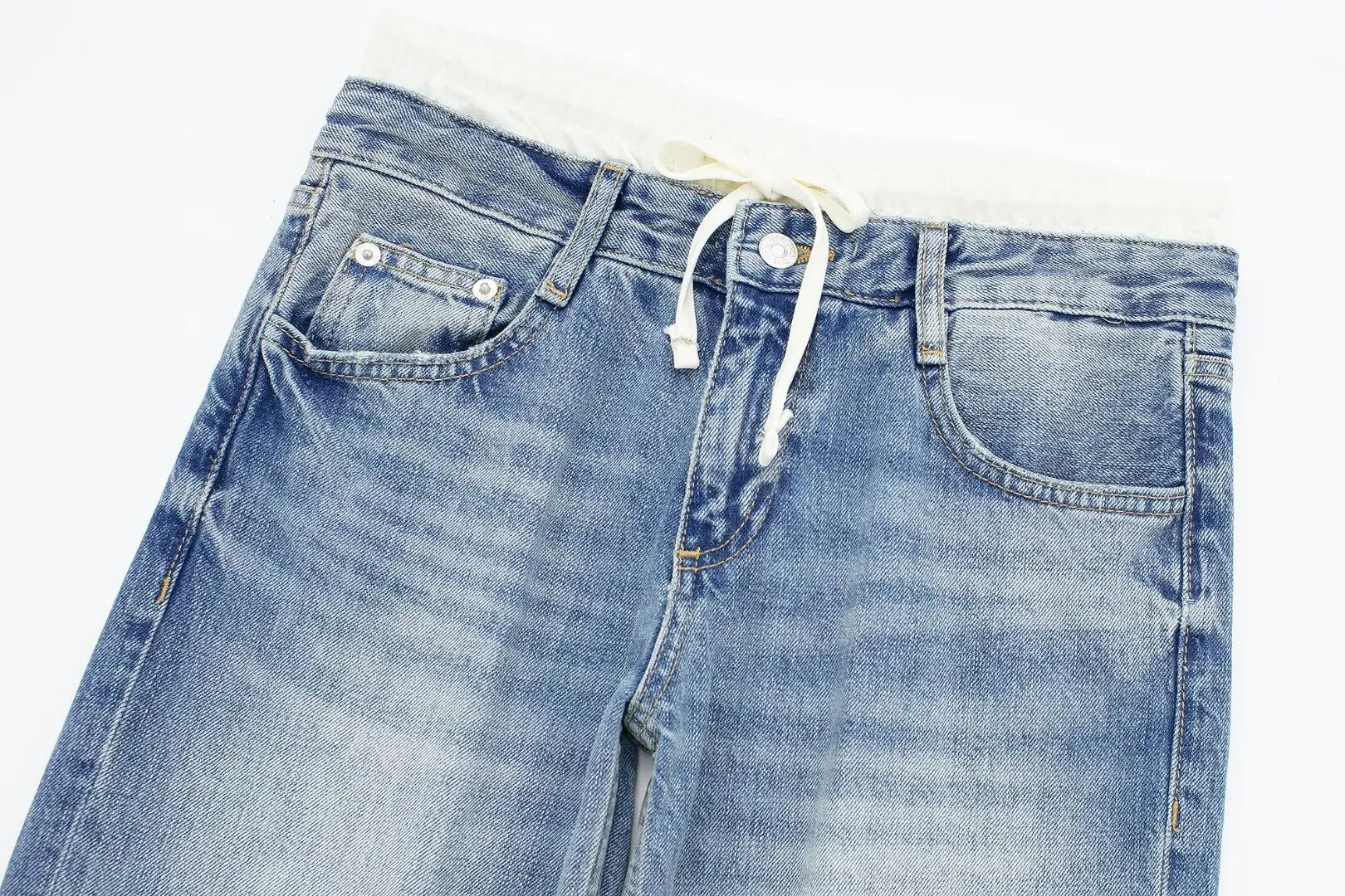 LALUNA® | STRAIGHT WHITE BOXER JEANS