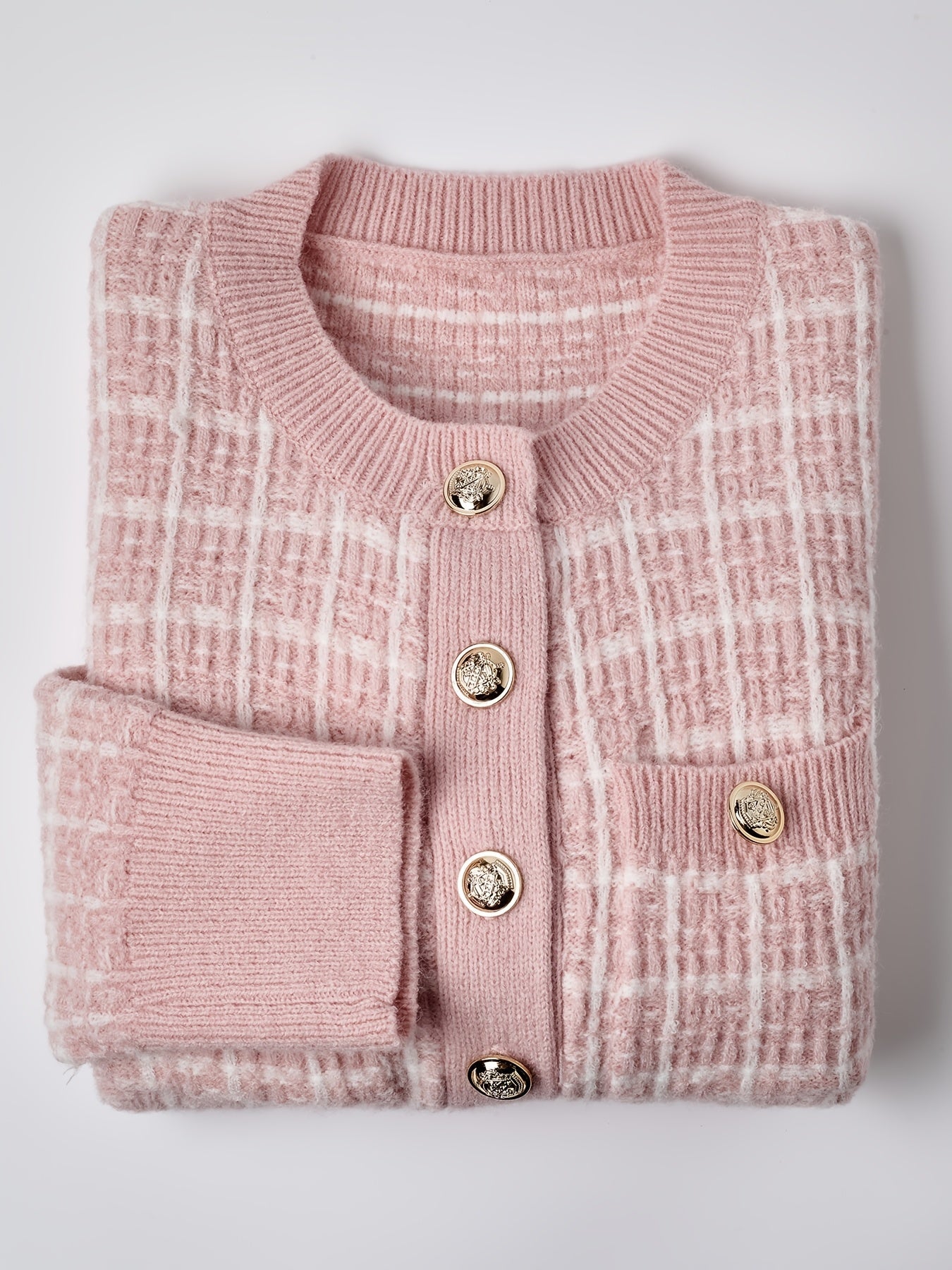 Laluna® | Geruite Cardigan Met Knoopsluiting