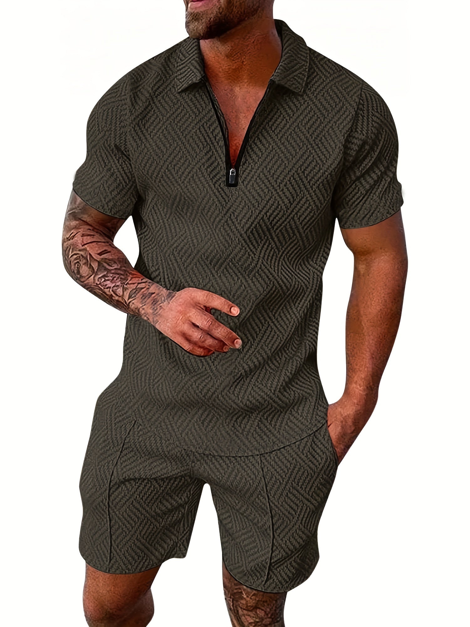 V-Hals Zip-Up Set