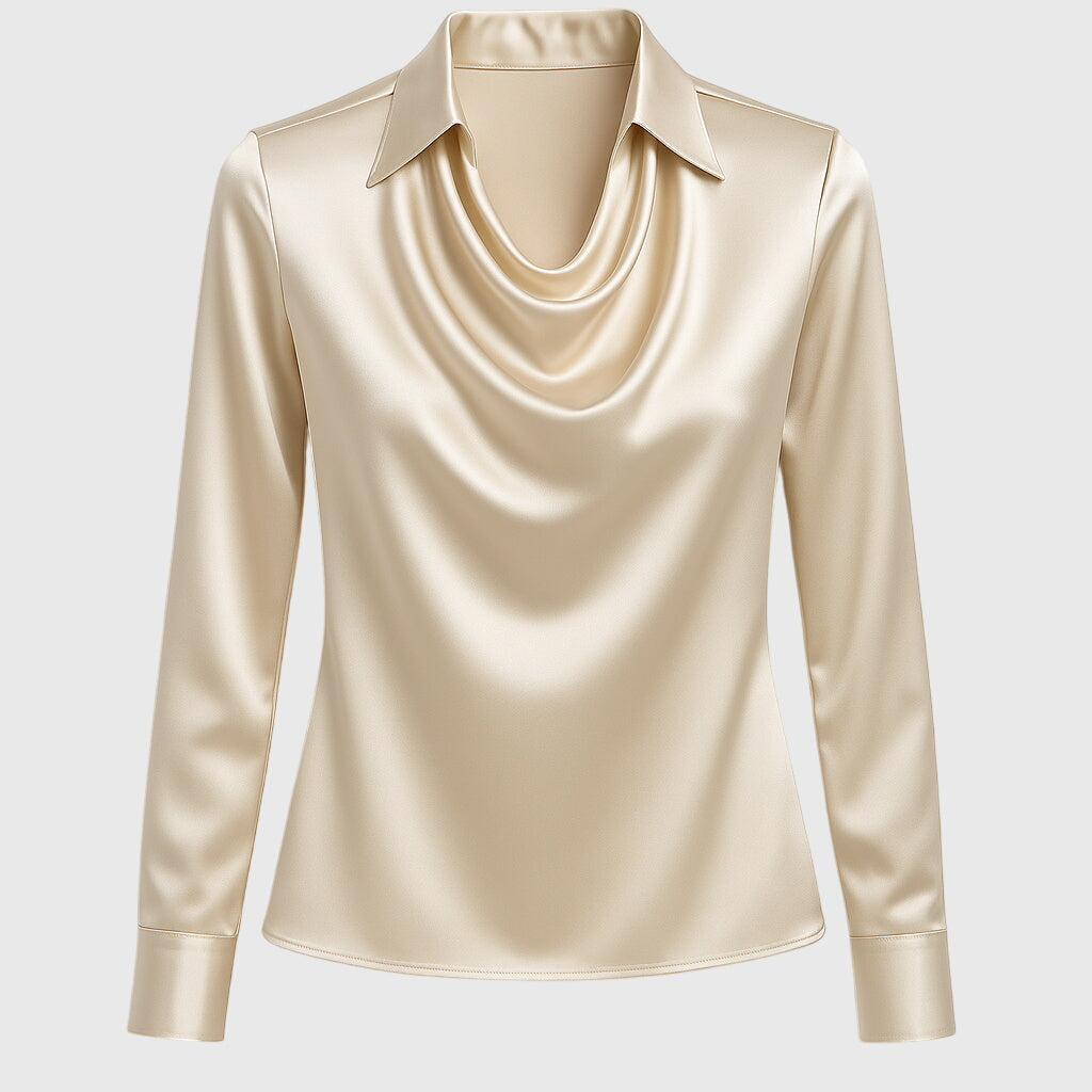 Laluna® | Elegante glanzende satijnen blouse