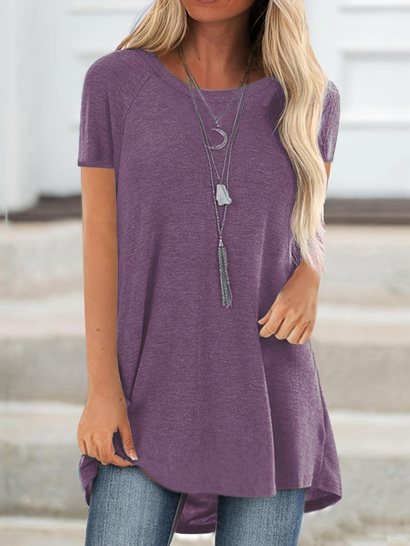 Laluna® | T-shirt met ronde hals en korte mouwen