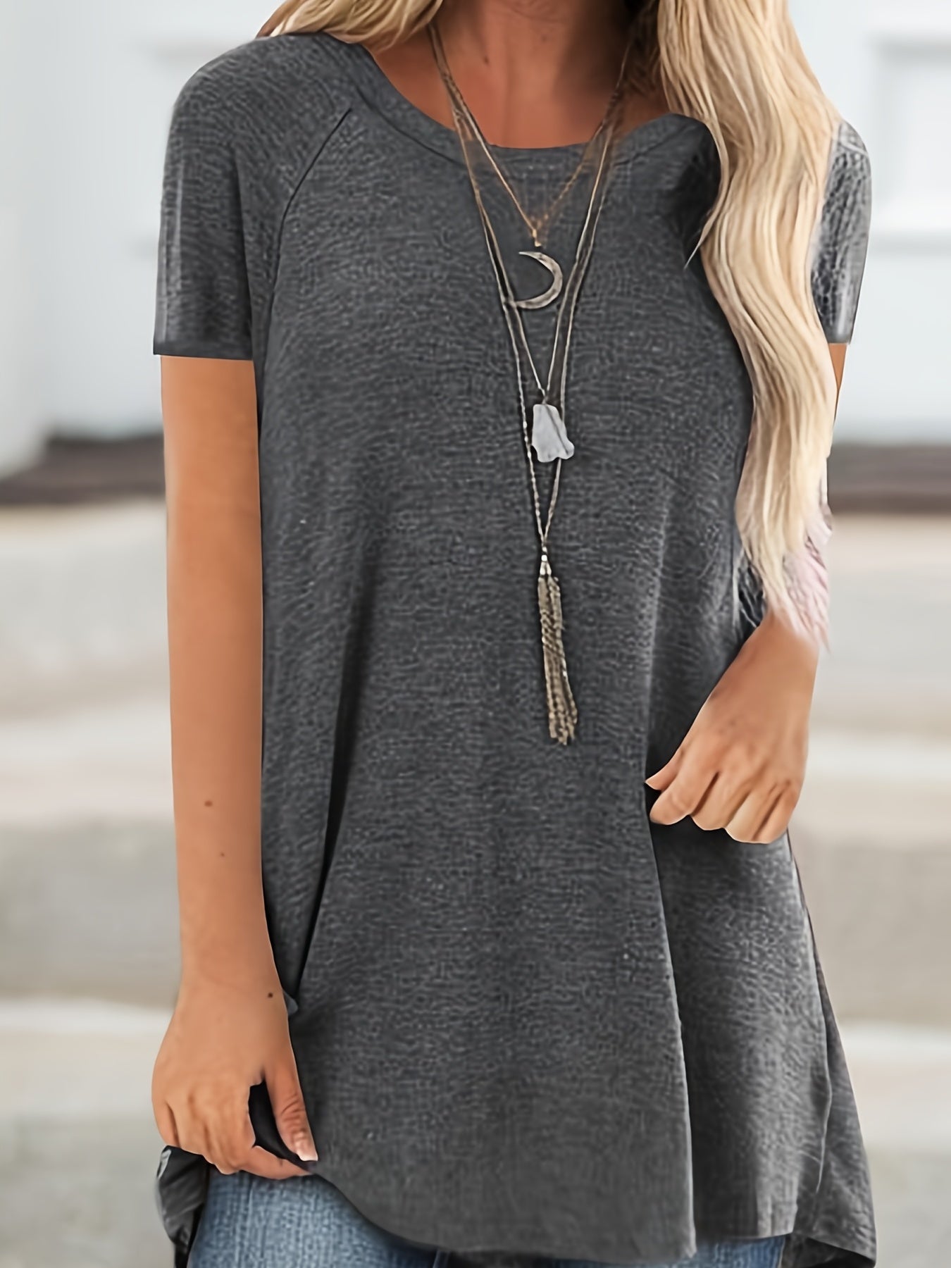 Laluna® | T-shirt met ronde hals en korte mouwen