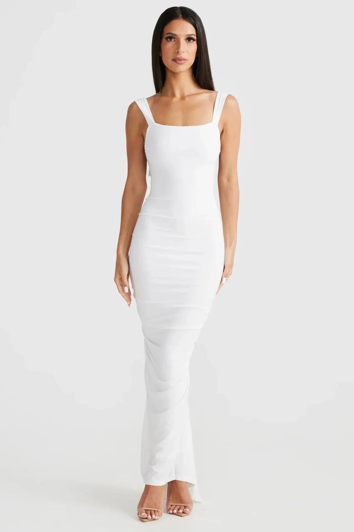 Laluna® | Backless Lang Geplooide Jurk