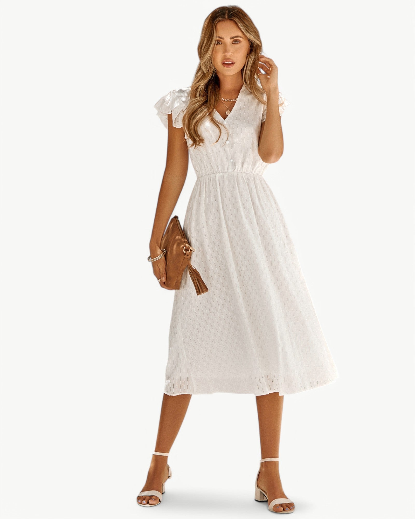 Lara | V-hals midi-jurk