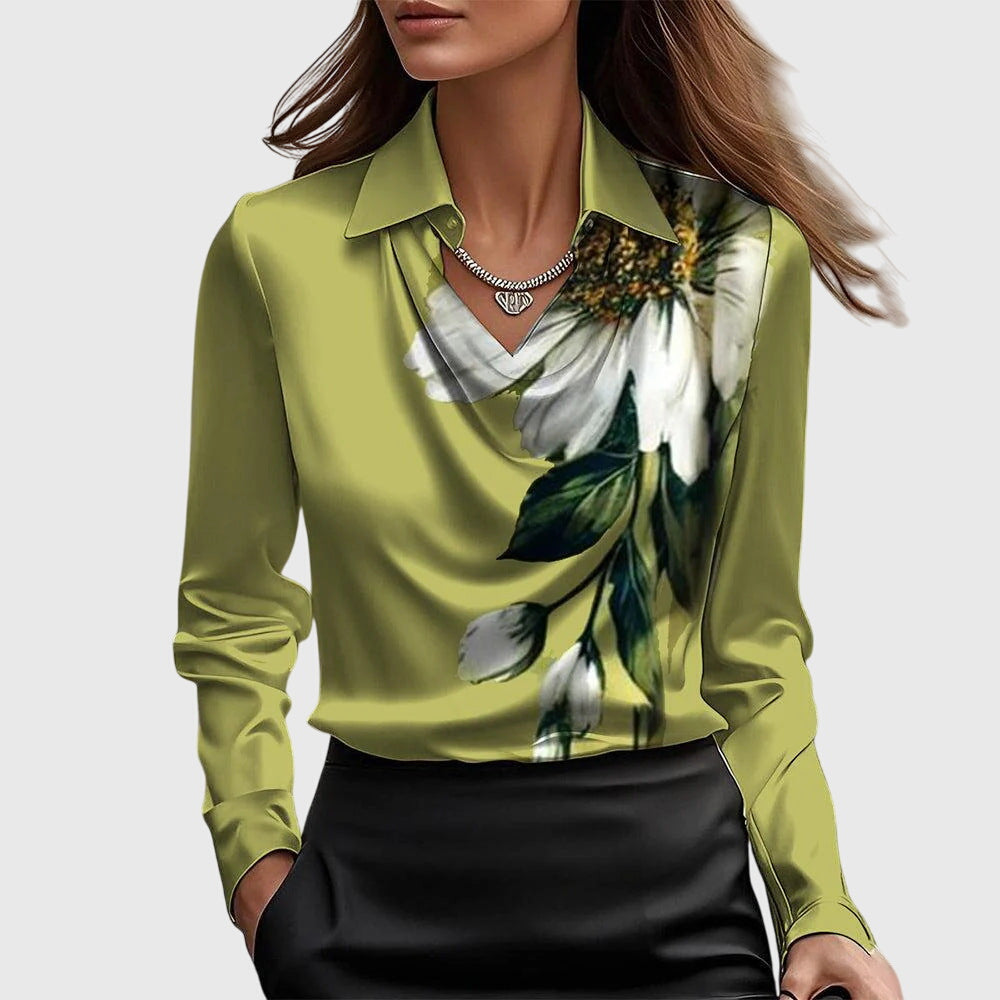 Laluna® | Elegante glanzende satijnen blouse