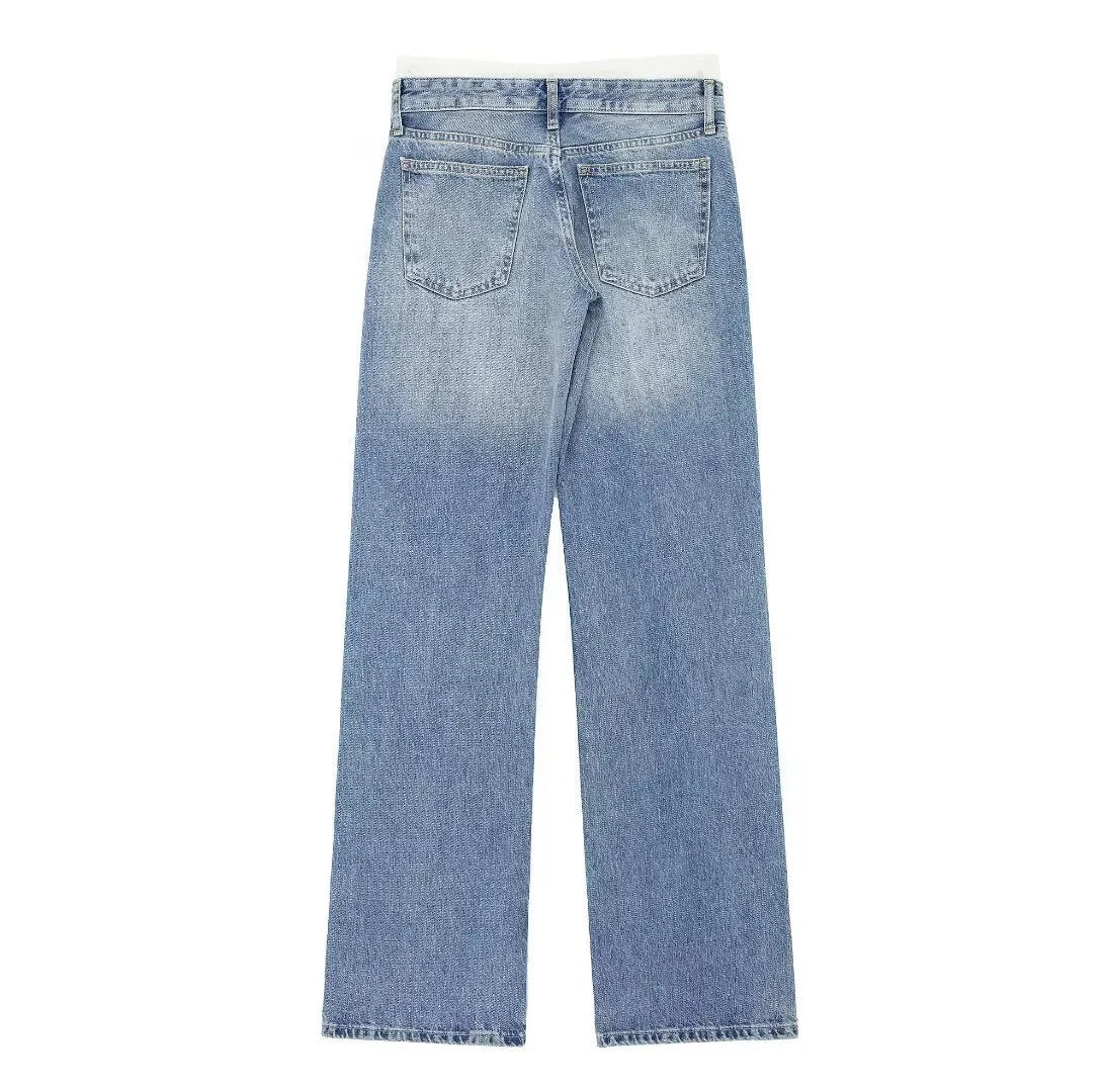 LALUNA® | STRAIGHT WHITE BOXER JEANS