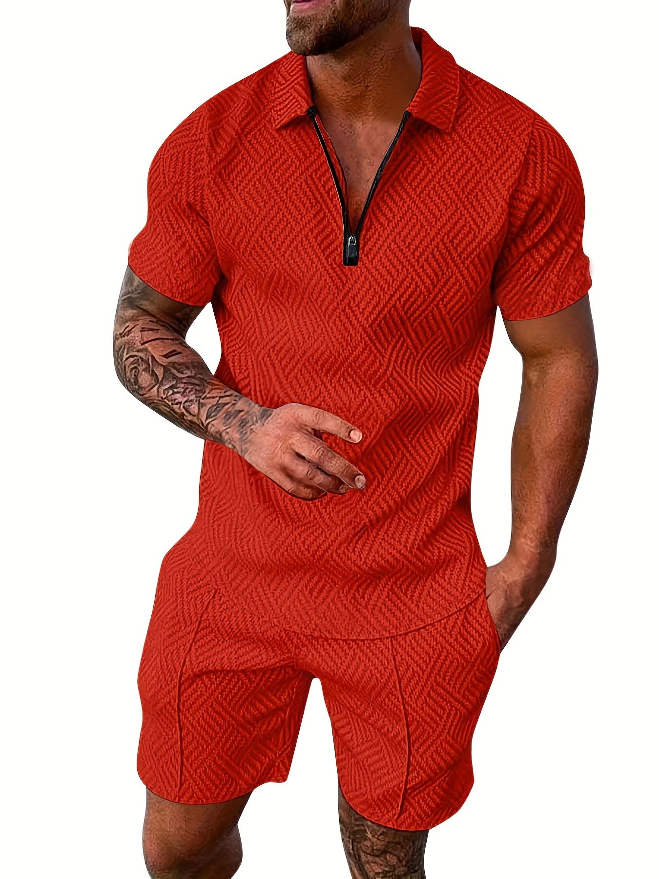 V-Hals Zip-Up Set