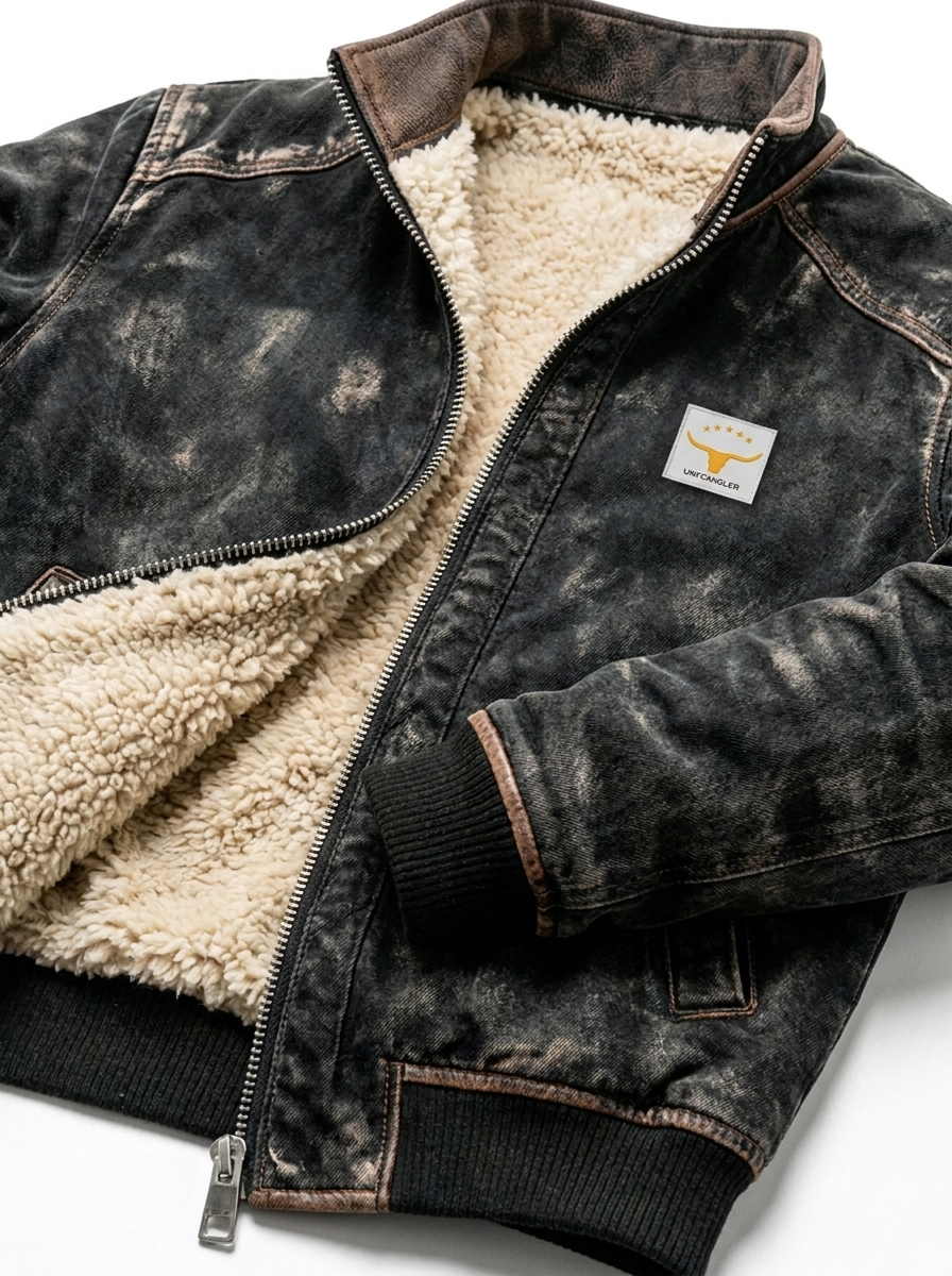 Laluna® | Gewatteerd leren jack