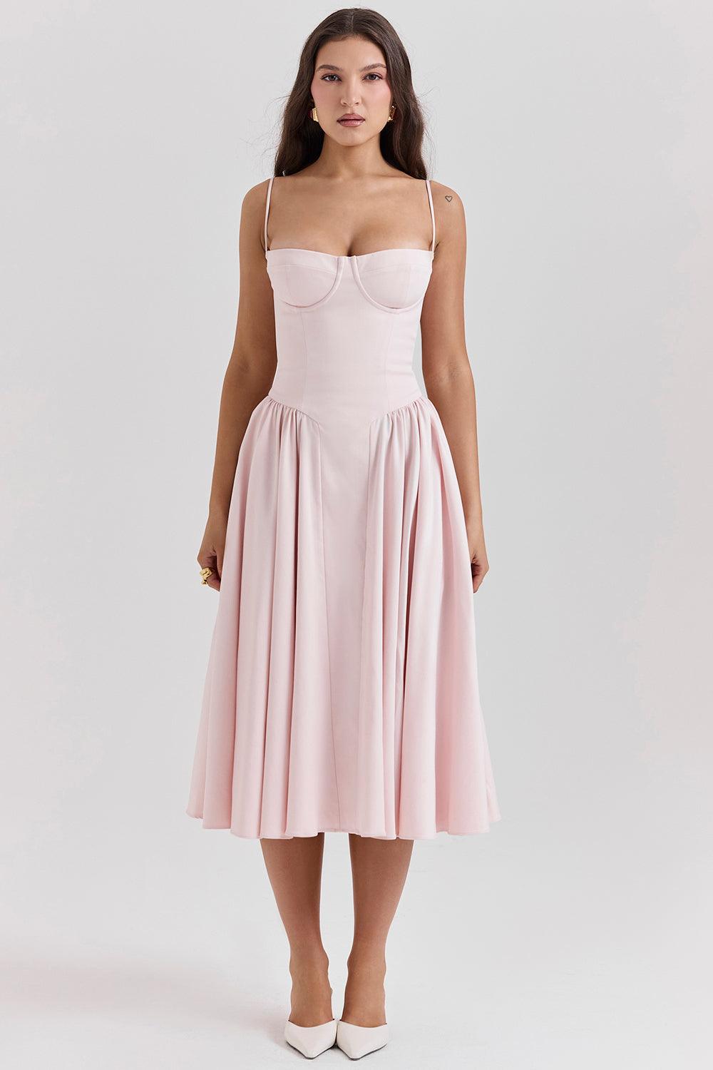 Laluna® | Twill Korset Midi Jurk