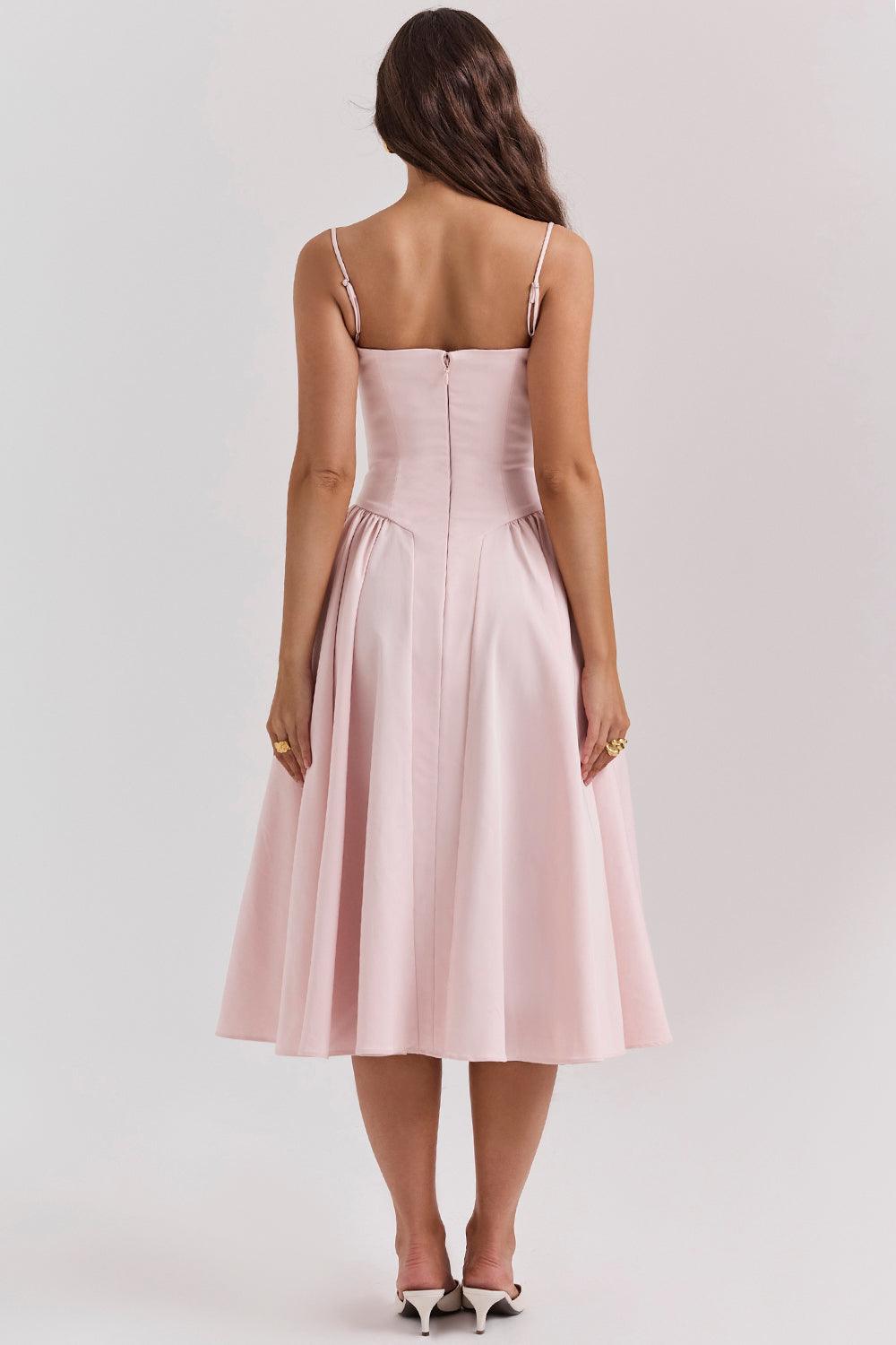Laluna® | Twill Korset Midi Jurk