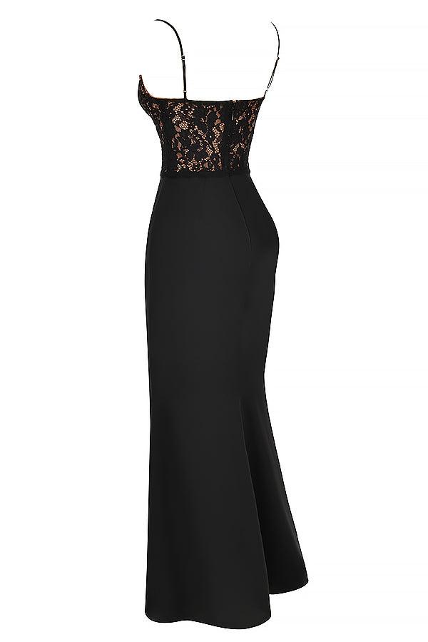 Laluna® | Zwarte Korset Maxi Jurk