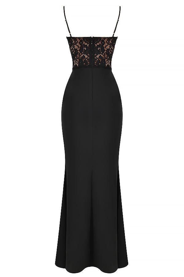 Laluna® | Zwarte Korset Maxi Jurk