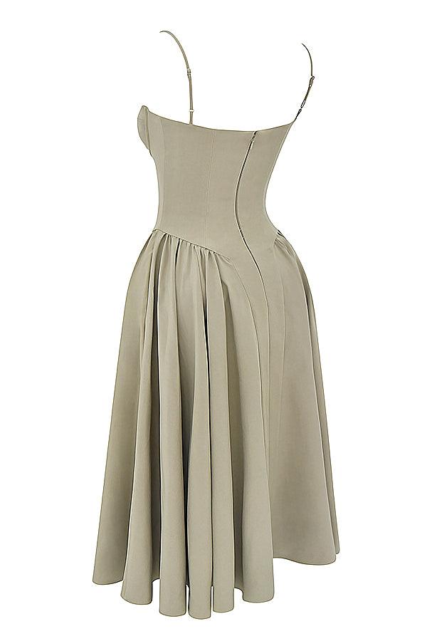 Laluna® | Twill Korset Midi Jurk