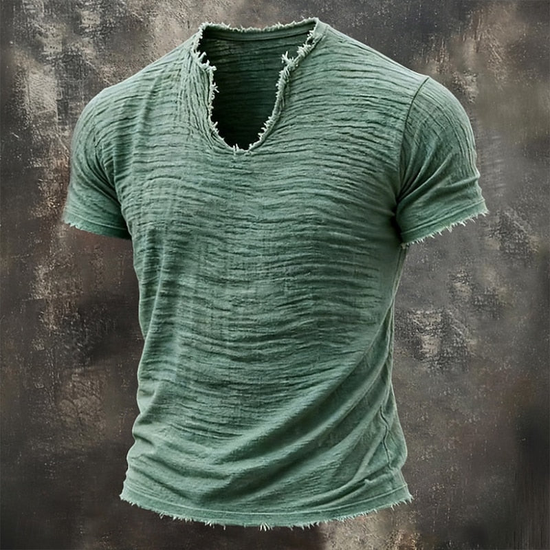 Laluna® | Vintage T-shirt met V-hals