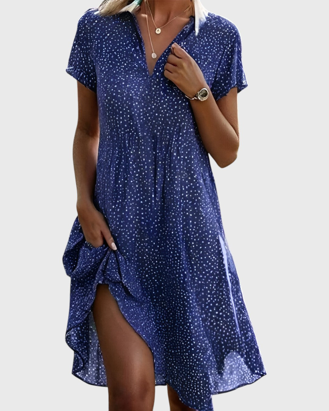 Laluna® | Midi-jurk met stippen