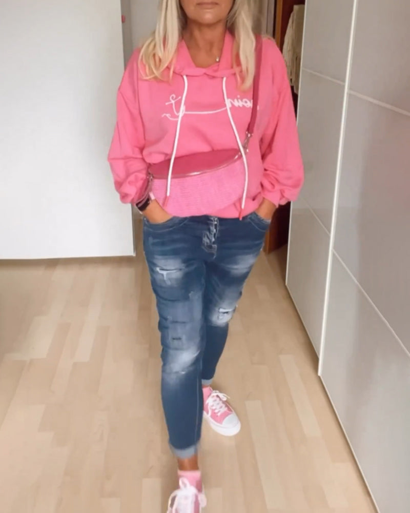 Laluna® | Losse hoodie met ankerprint