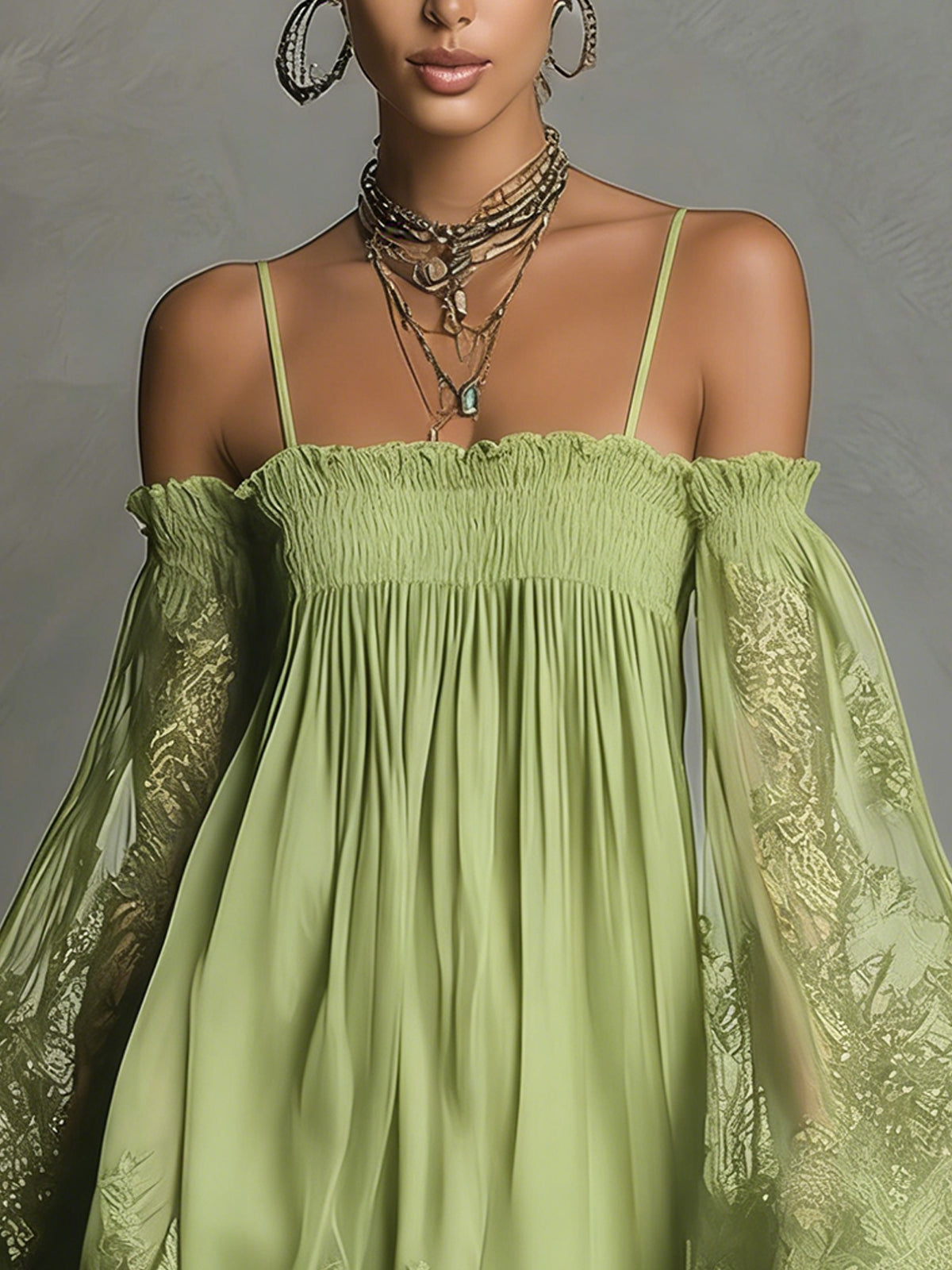 Naomi • Mini-jurkmet off-shoulder halslijn