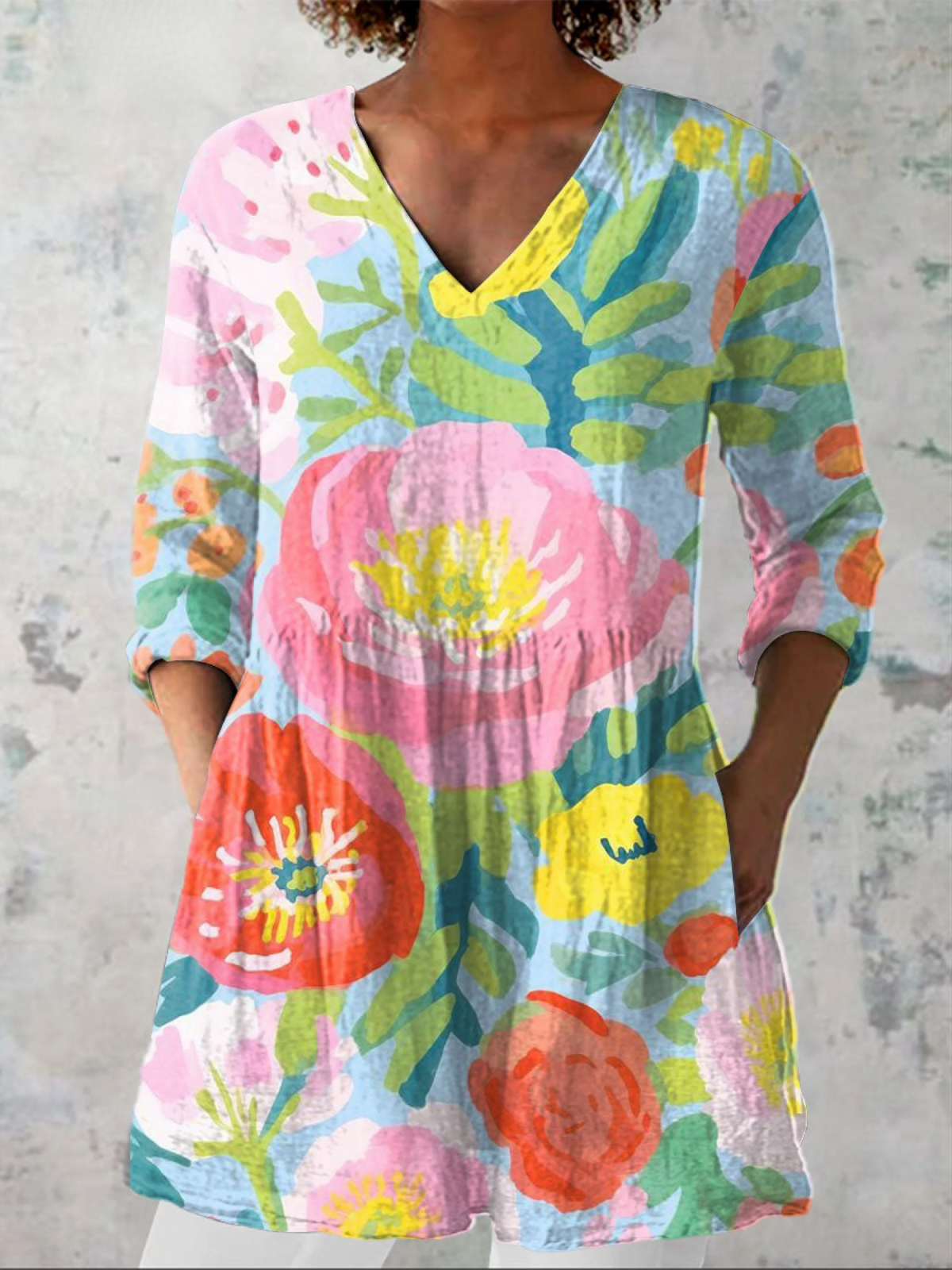 Ayra | Lange Blouse met een uitdrukkelijk patroon
